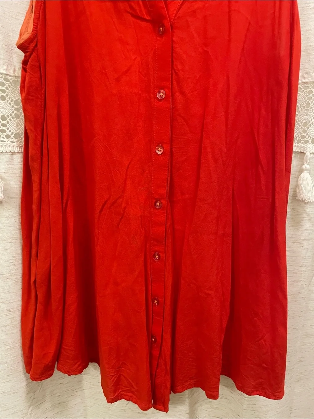 Anthropologie Maeve orange blouse button down size 8